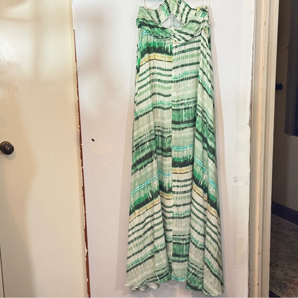 New 12th Tribe Mint Green and White Abstract Print Maxi Dress - Picture 5 of 16